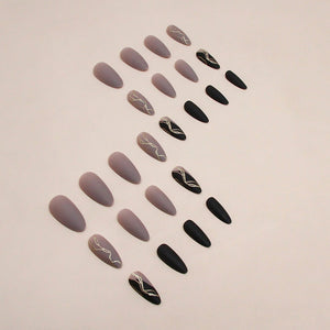 Elegant Minimalist Press-On Nail Set (24pcs) (DESIGN 7436)