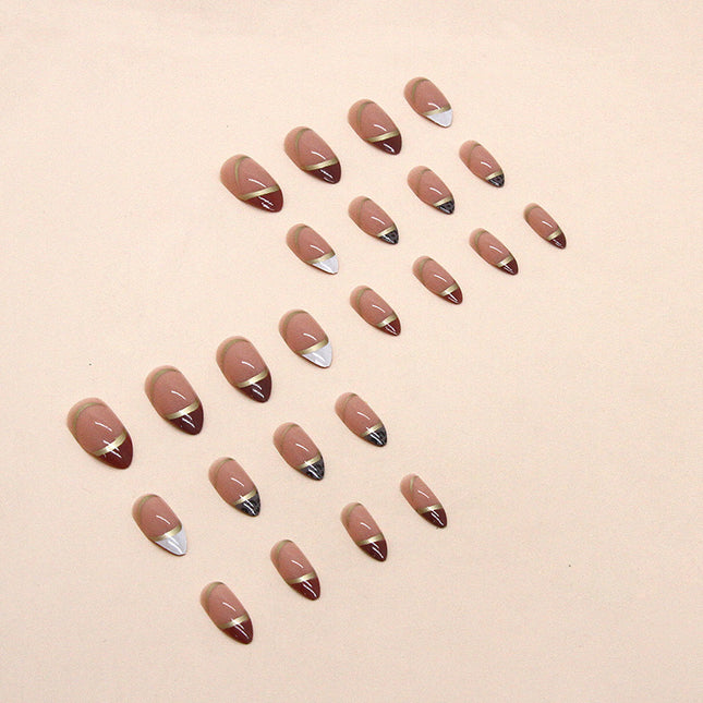 Elegant Minimalist Press-On Nail Set (24pcs) (DESIGN 7385)