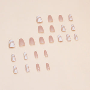 Elegant Minimalist Press-On Nail Set (24pcs) (DESIGN 7346)