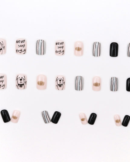 Elegant Minimalist Press-On Nail Set (24pcs) (DESIGN 7662)