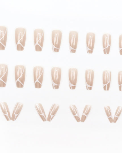 Elegant Minimalist Press-On Nail Set (24pcs) (DESIGN 7566)