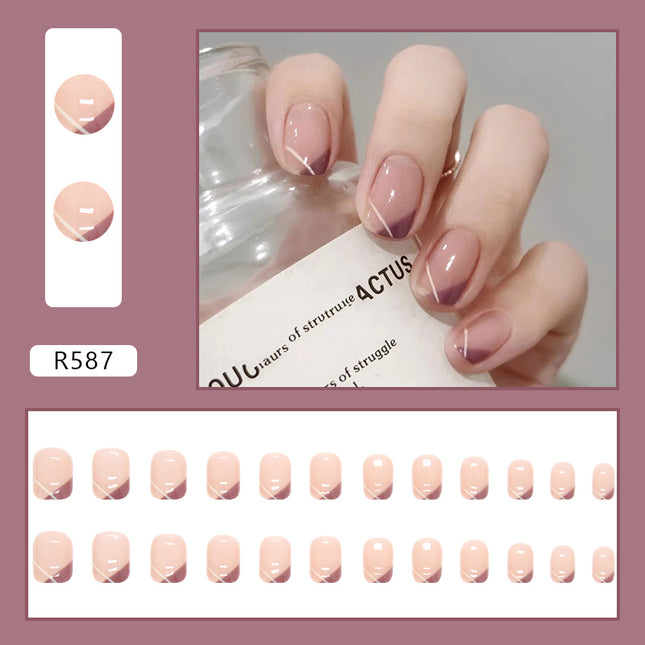 Elegant Minimalist Press-On Nail Set (24pcs) (DESIGN 7107)