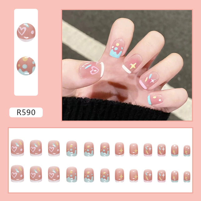 Elegant Minimalist Press-On Nail Set (24pcs) (DESIGN 7109)