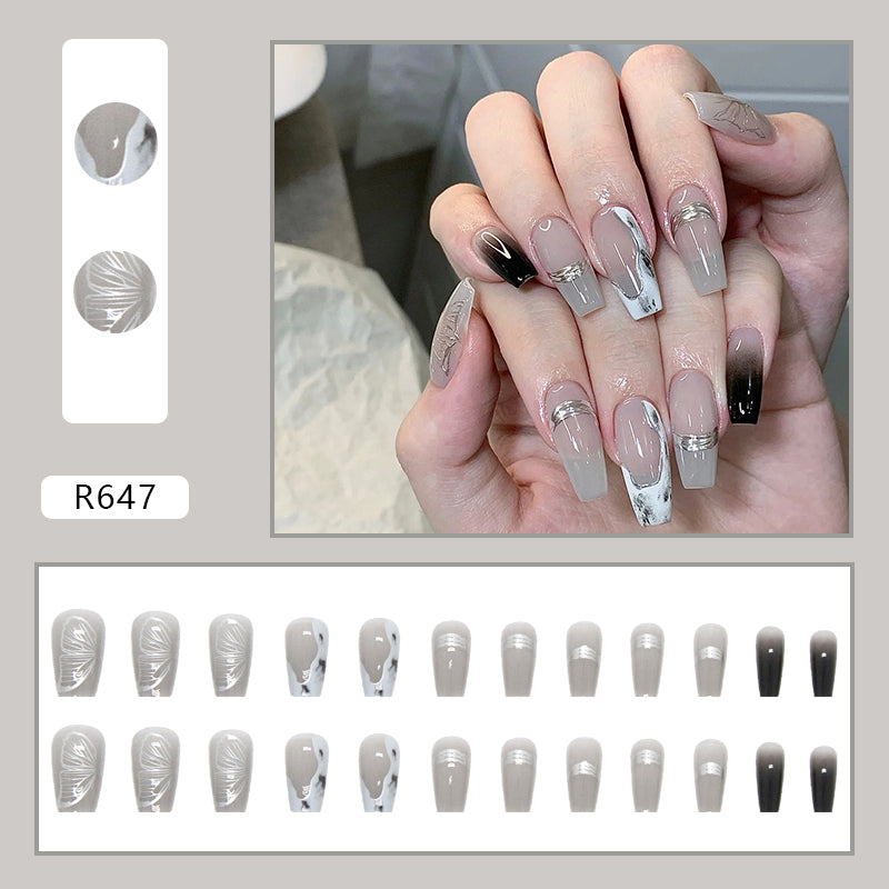 Elegant Minimalist Press-On Nail Set (24pcs) (DESIGN 7136)
