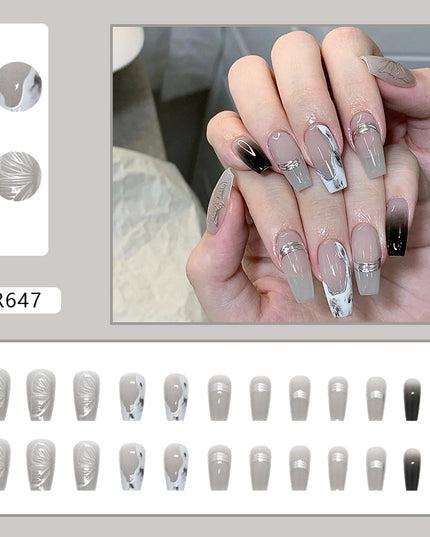 Elegant Minimalist Press-On Nail Set (24pcs) (DESIGN 7136)