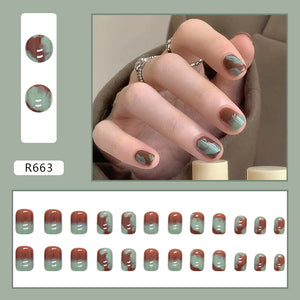 Elegant Minimalist Press-On Nail Set (24pcs) (DESIGN 7142)