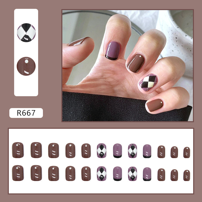 Elegant Minimalist Press-On Nail Set (24pcs) (DESIGN 7146)