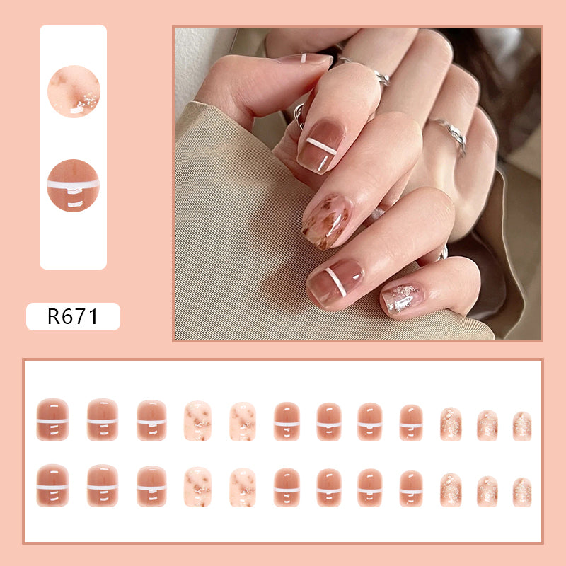 Elegant Minimalist Press-On Nail Set (24pcs) (DESIGN 7150)