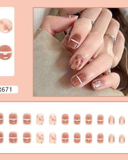 Elegant Minimalist Press-On Nail Set (24pcs) (DESIGN 7150)