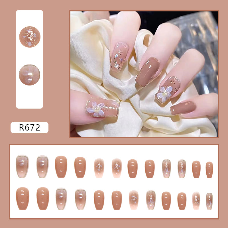 Elegant Minimalist Press-On Nail Set (24pcs) (DESIGN 7151)