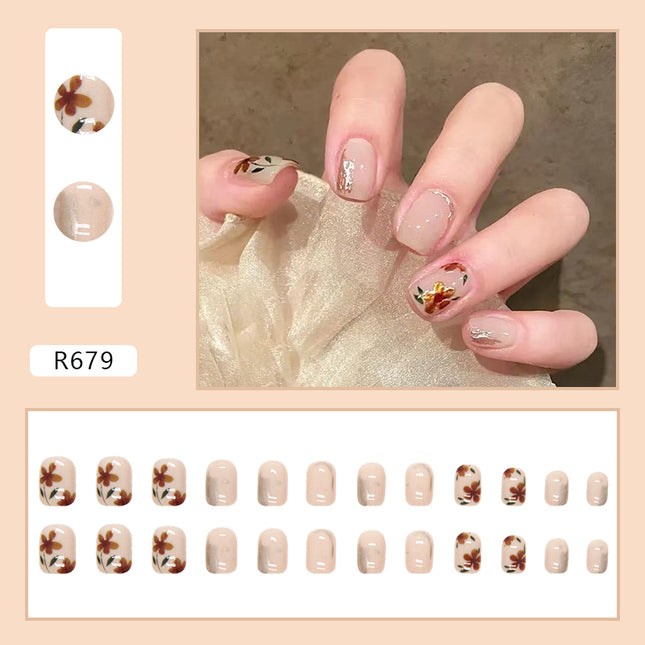 Elegant Minimalist Press-On Nail Set (24pcs) (DESIGN 7154)