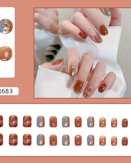 Elegant Minimalist Press-On Nail Set (24pcs) (DESIGN 7158)