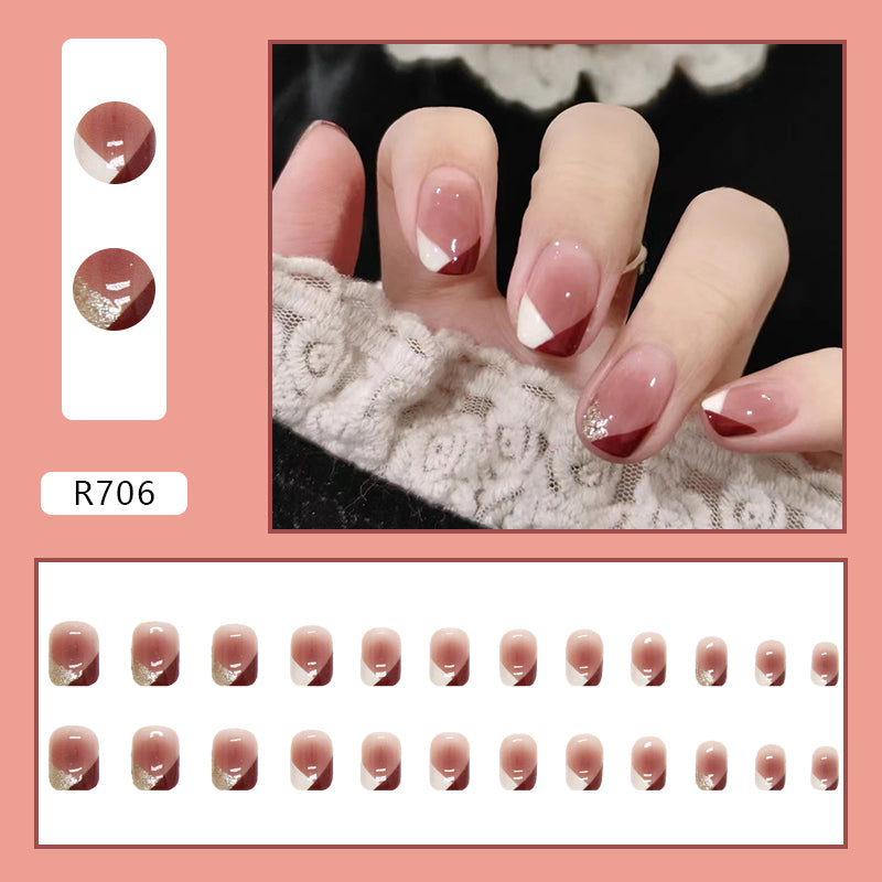 Elegant Minimalist Press-On Nail Set (24pcs) (DESIGN 7172)