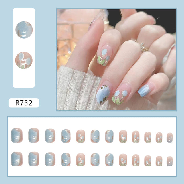 Elegant Minimalist Press-On Nail Set (24pcs) (DESIGN 7187)