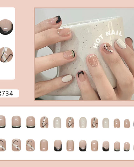 Elegant Minimalist Press-On Nail Set (24pcs) (DESIGN 7188)