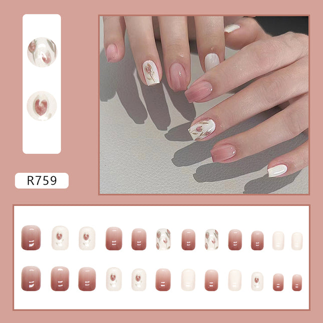 Elegant Minimalist Press-On Nail Set (24pcs) (DESIGN 7200)