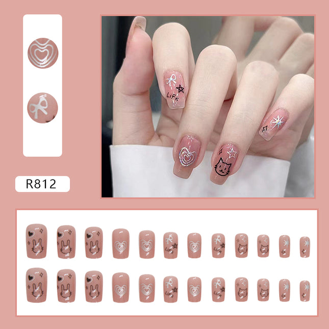 Elegant Minimalist Press-On Nail Set (24pcs) (DESIGN 7222)