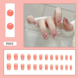 Elegant Minimalist Press-On Nail Set (24pcs) (DESIGN 7245)