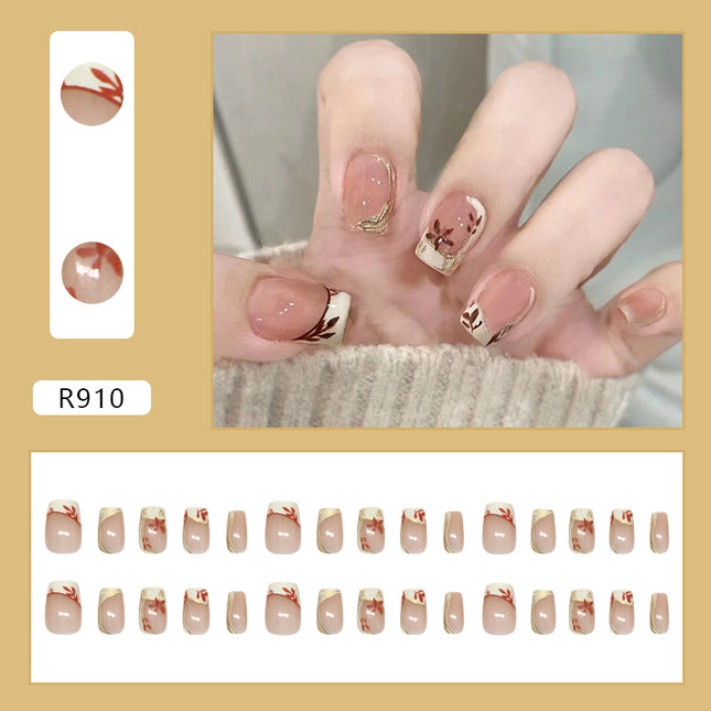 Elegant Minimalist Press-On Nail Set (24pcs) (DESIGN 7302)