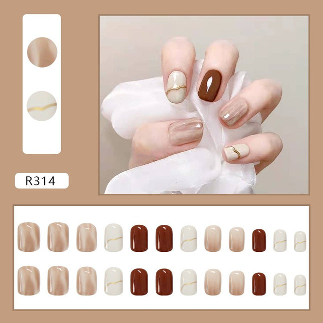 Elegant Minimalist Press-On Nail Set (24pcs) (DESIGN 7034)