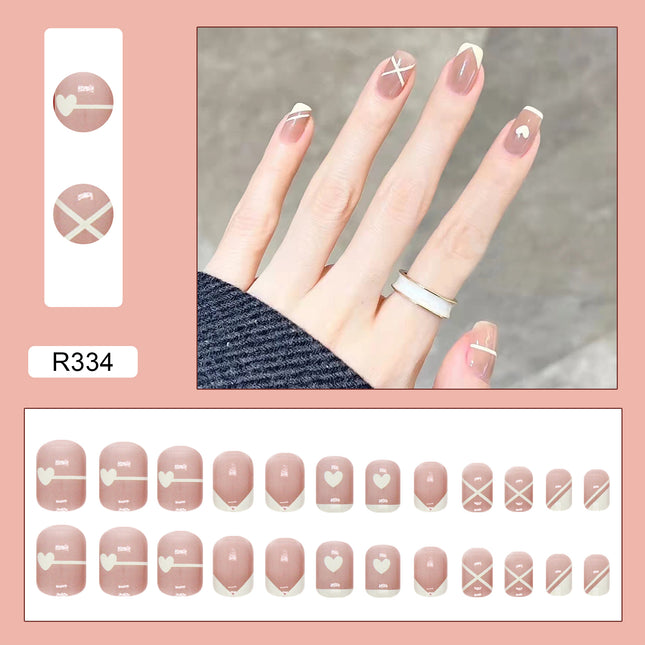 Elegant Minimalist Press-On Nail Set (24pcs) (DESIGN 7038)