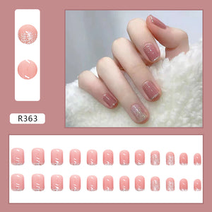 Elegant Minimalist Press-On Nail Set (24pcs) (DESIGN 7045)