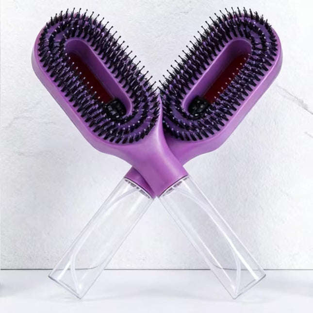 2-in-1 Spray Hair Brush with Water Mister | Detangling Brush with Refillable Bottle | Anti-Frizz, Anti-Static Hair Comb for Women & Kids | Wet & Dry Use (VT-14)