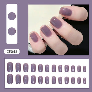 Elegant Minimalist Press-On Nail Set (24pcs) (DESIGN 7333)
