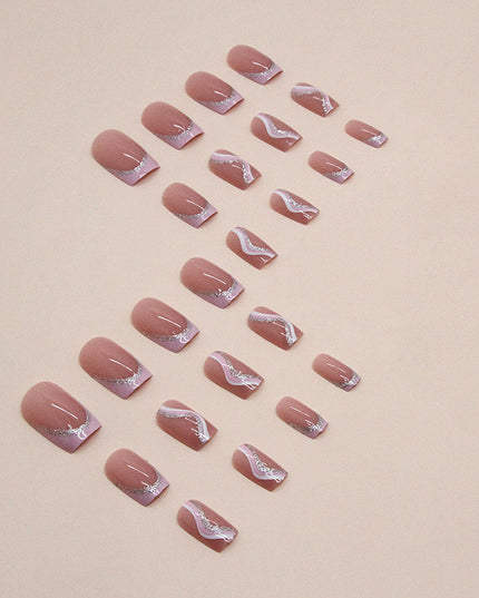 Elegant Minimalist Press-On Nail Set (24pcs) (DESIGN 7342)