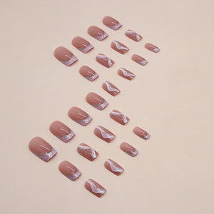 Elegant Minimalist Press-On Nail Set (24pcs) (DESIGN 7342)