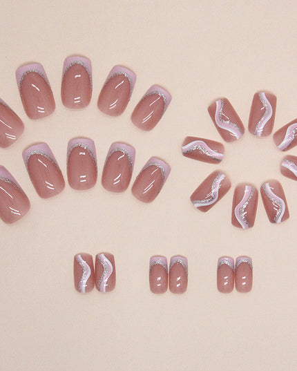 Elegant Minimalist Press-On Nail Set (24pcs) (DESIGN 7342)