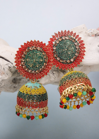 Afgani German Silver Oxidized Jhumki Earrings for Women (DESIGN 734)