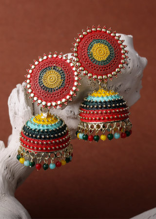 Afgani German Silver Oxidized Jhumki Earrings for Women (DESIGN 736)