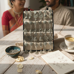 Set Of 12 Oxidized Designer Stud Earrings With Folding Jewelry Box (COMBO 01)