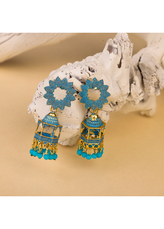 Afgani German Silver Oxidized Jhumki Earrings for Women (DESIGN 741)
