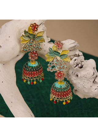 Afgani German Silver Oxidized Jhumki Earrings for Women (DESIGN 742)