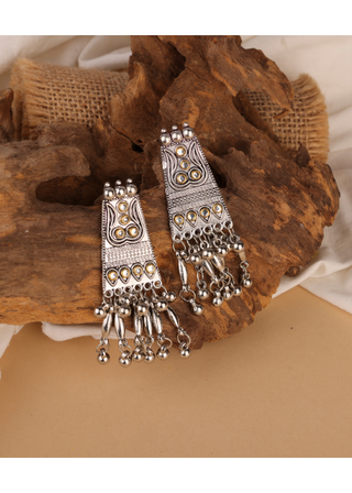 Afgani German Silver Oxidized Jhumki Earrings for Women (DESIGN 747)