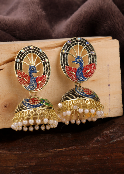 Afgani German Silver Oxidized Jhumki Earrings for Women (DESIGN 759)