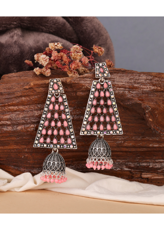 Afgani German Silver Oxidized Jhumki Earrings for Women (DESIGN 764)