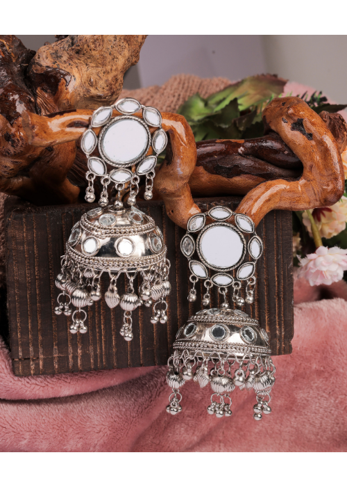 Afghani Style Mirror Artificial Fashion Dangler Earrings Jhumka