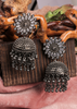 Afgani German Silver Oxidized Jhumki Earrings for Women (DESIGN 798)