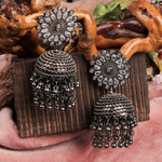 Afgani German Silver Oxidized Jhumki Earrings for Women (DESIGN 798)