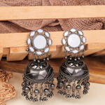 Afgani German Silver Oxidized Jhumki Earrings for Women (DESIGN 800)