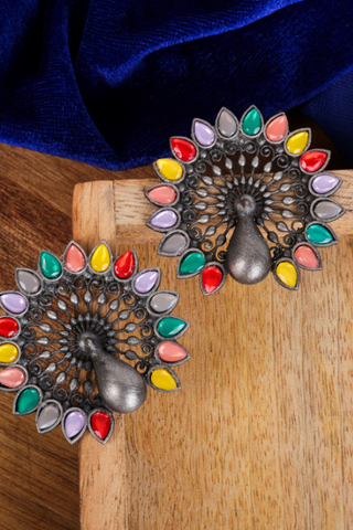 Afgani German Silver Oxidized Jhumki Earrings for Women (DESIGN 807)