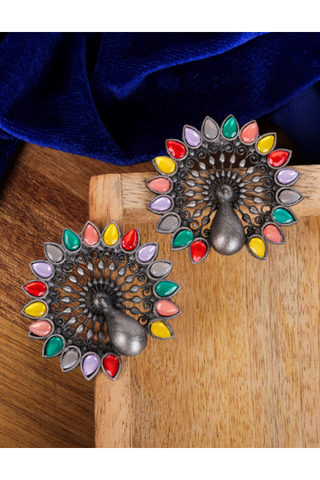 Afgani German Silver Oxidized Jhumki Earrings for Women (DESIGN 807)