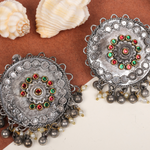 Afgani German Silver Oxidized Jhumki Earrings for Women (DESIGN 817)