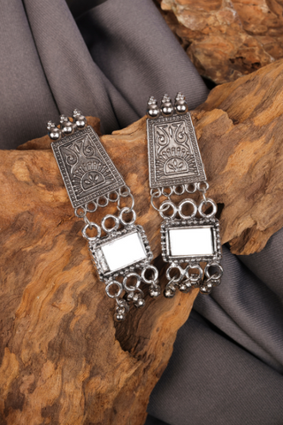 Afgani German Silver Oxidized Jhumki Earrings for Women (DESIGN 822)
