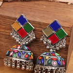 Afgani German Silver Oxidized Jhumki Earrings for Women (DESIGN 832)