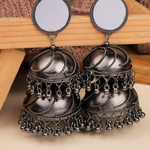 Afgani German Silver Oxidized Jhumki Earrings for Women (DESIGN 901)