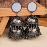 Afgani German Silver Oxidized Jhumki Earrings for Women (DESIGN 901)